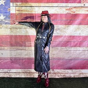 Black Leather Button Down Dress